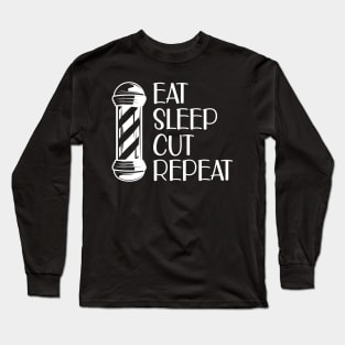 Barber - Eat Sleep Cut Repeat Long Sleeve T-Shirt